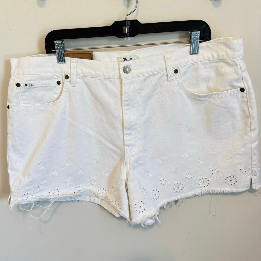 NEW Polo Ralph Lauren the Sophia cut off short with embroidered details size 34